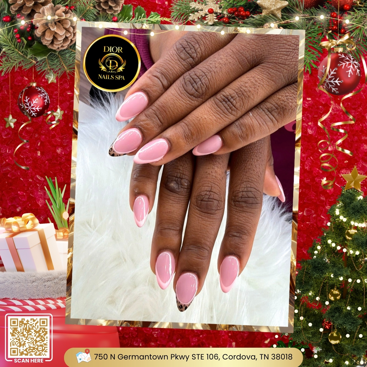 Dior Nails Spa | X-mas nail design 